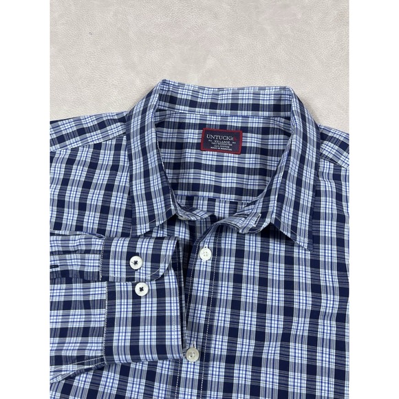 UNTUCKit Other - Untuckit Shirt Size XXL Blue Plaid Wrinkle Free Cordier Long Sleeve Button Up
